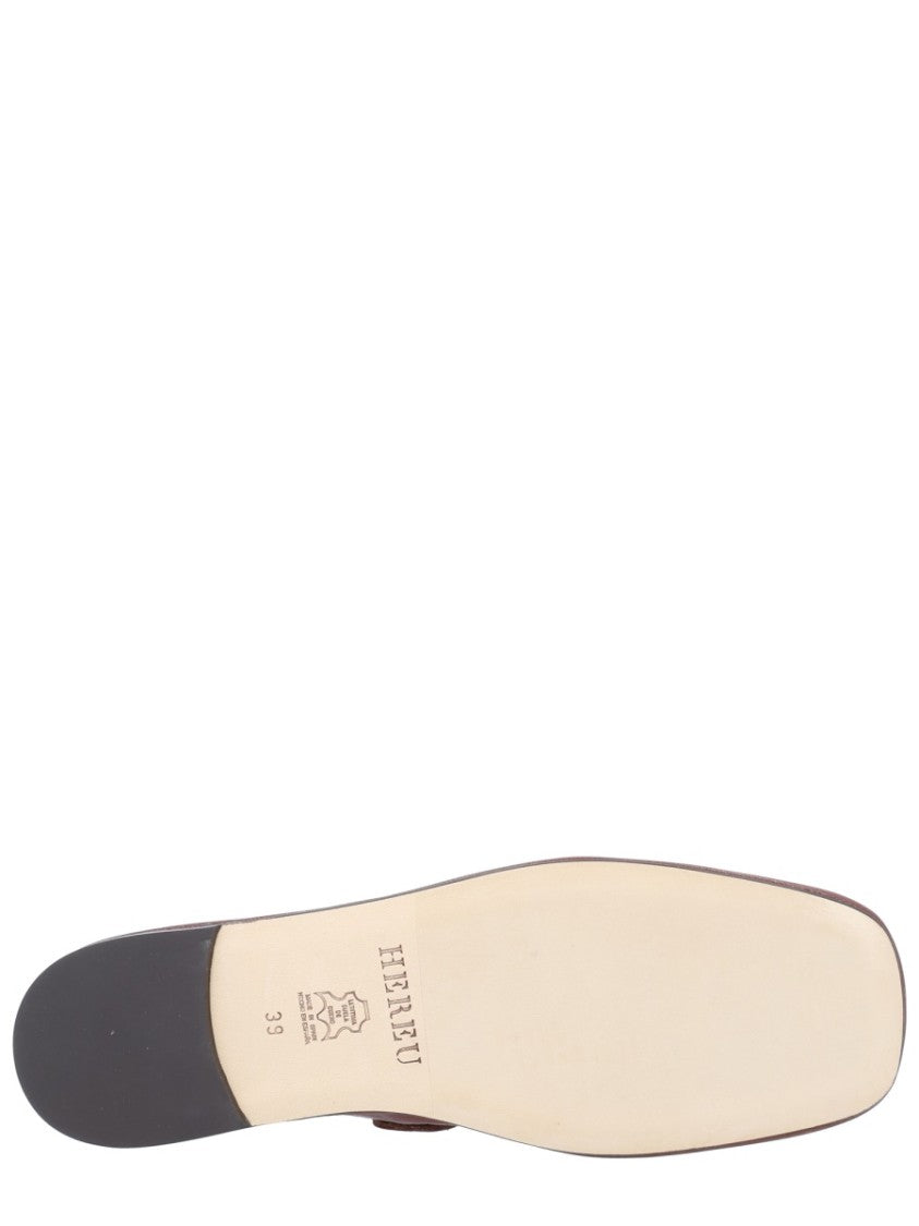 Hereu Brown Llasada Lambskin Knotted Flats