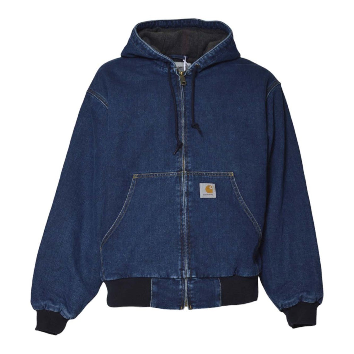 Carhartt Wip Denim Jacket With Adjustable Hood And Kangaroo Pocket