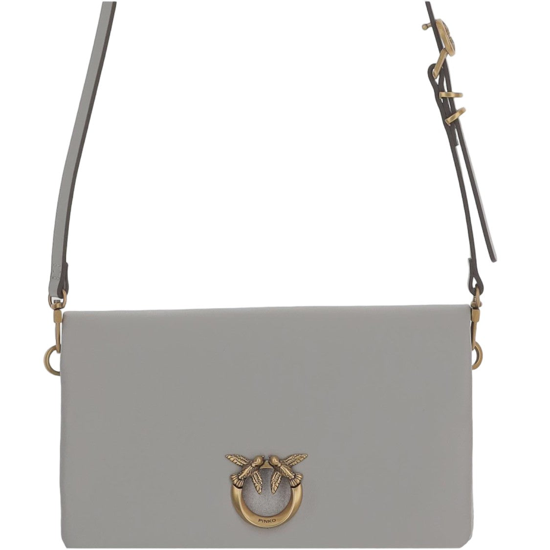 Pinko Rectangular Leather Shoulder Bag With Logo