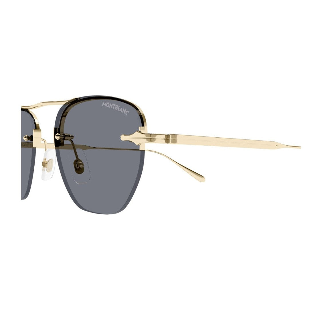 Montblanc Gold Mb0404s Nib Geometric Metal Sunglasses