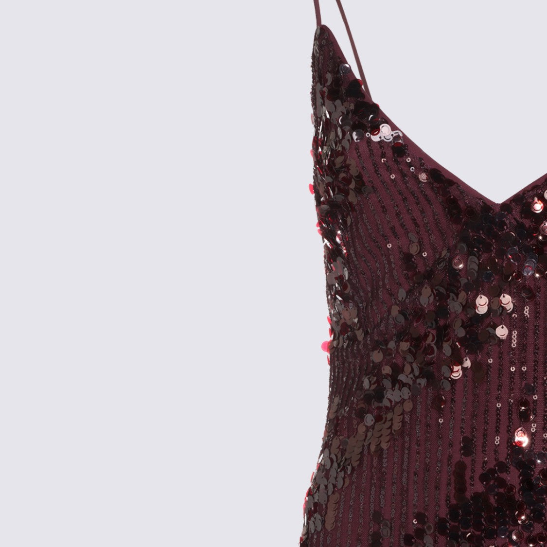 Nissa Spaghetti Strap Sequin Embellished Midi Dress