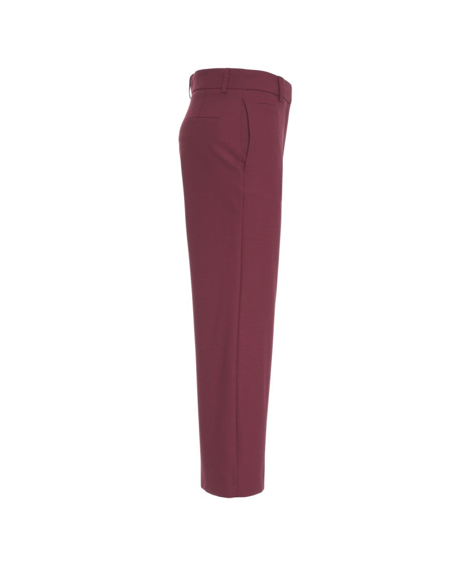 Ottod'ame Burgundy Tailored Chinos With Minimalist Silhouette