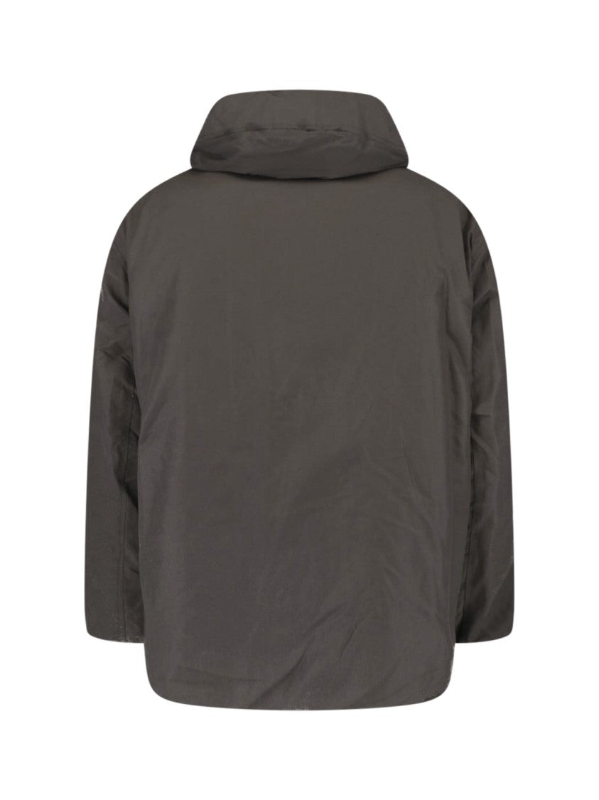 Lemaire Brown High Collar Oversized Casual Jacket