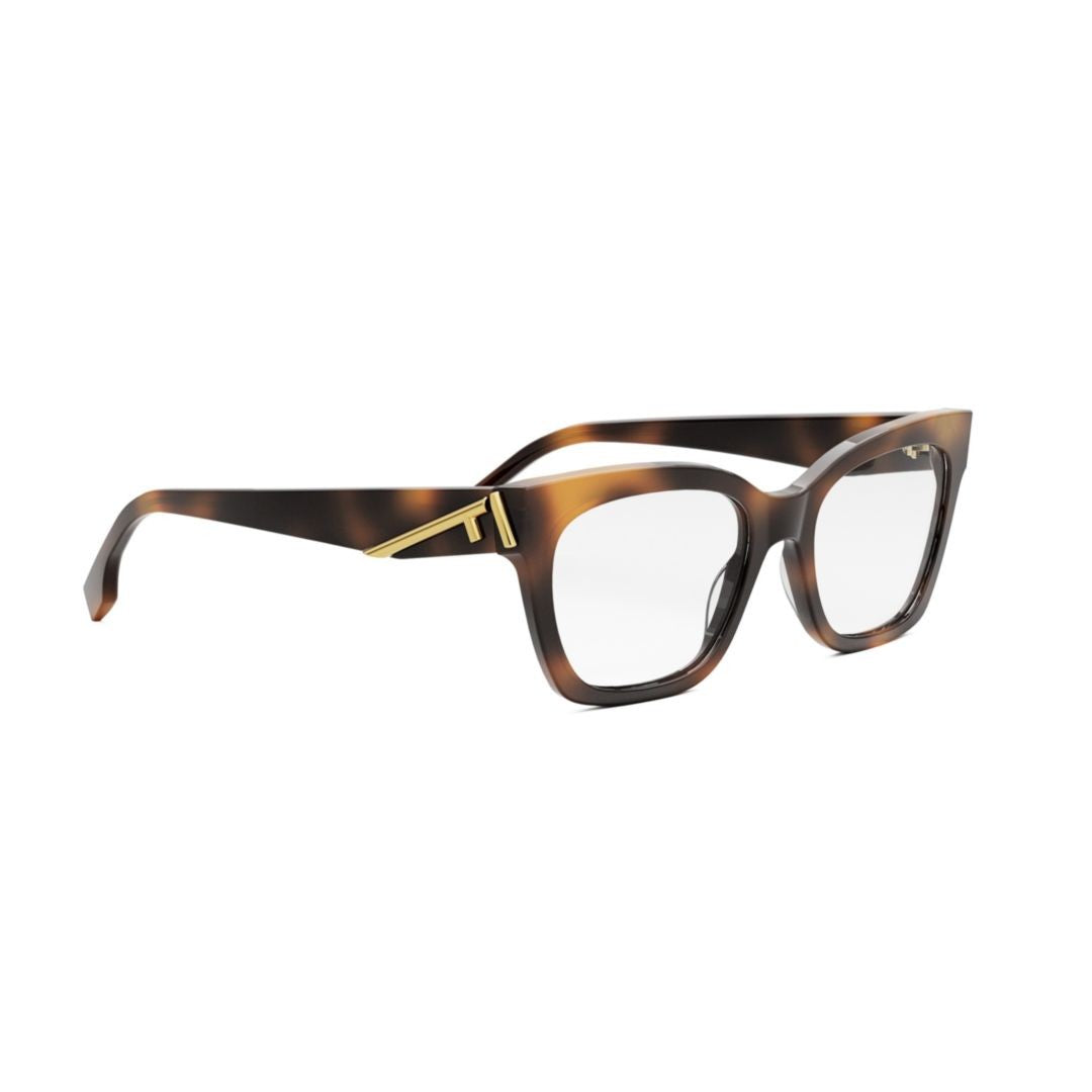 Fendi Fe50073i Oversized Square Frame Tortoiseshell Eyeglasses