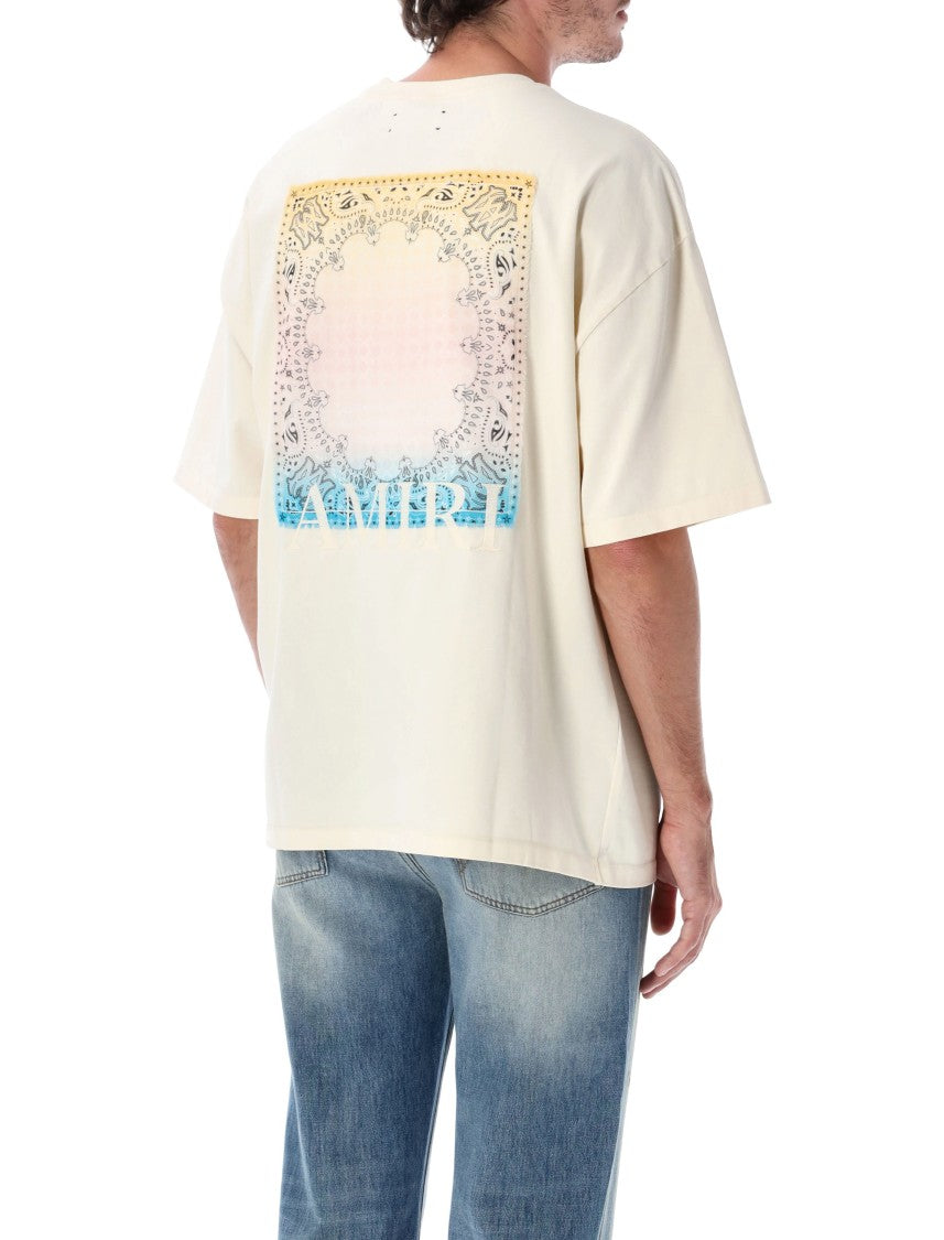 Amiri Grad Ma Check Patch Bandana Print Embroidered Oversized T-Shirt