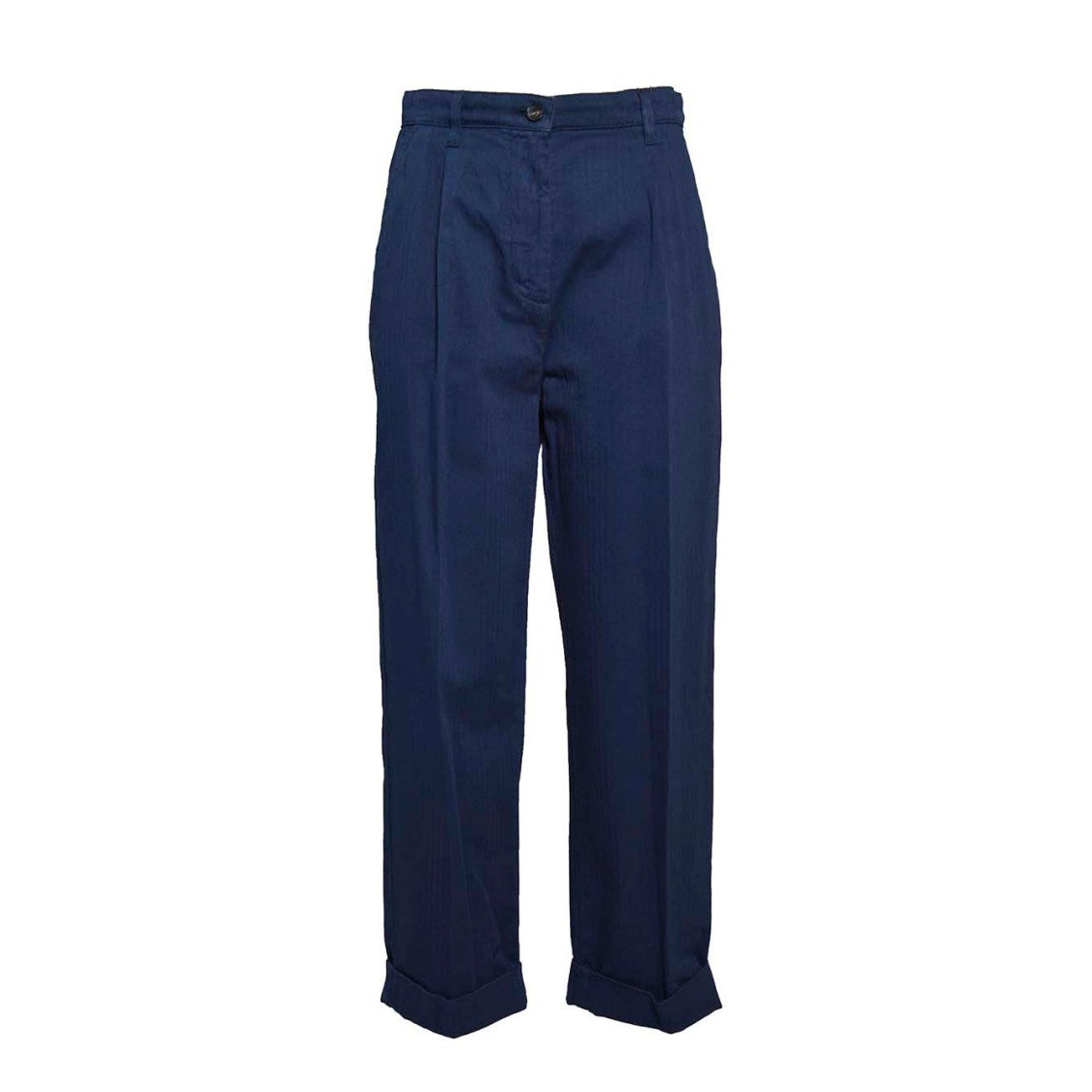Etro Blue Denim Pants With Herringbone Pattern