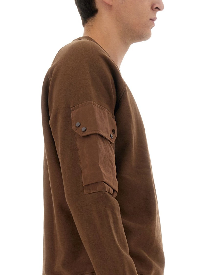 Ten C Regular Fit Brown Sweatshirt With Logo