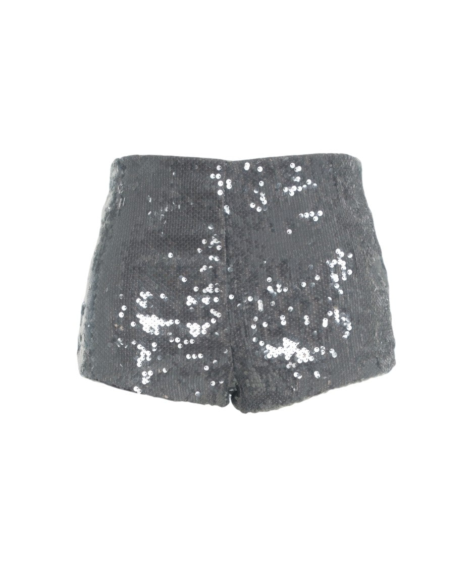 Jucca High-Waisted Sequined Shorts With Smooth Waistband