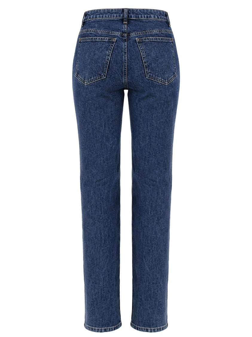 Khaite Danielle Classic Straight-Leg Mid-Rise Cotton Jeans
