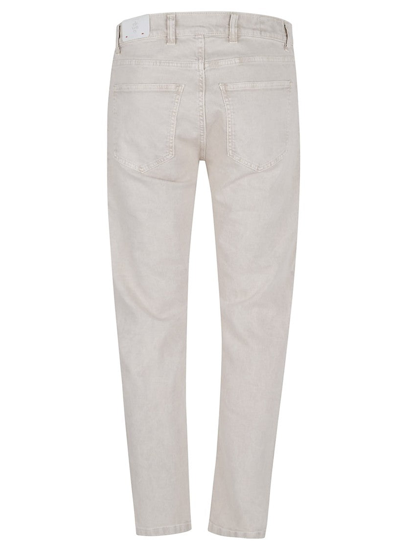 Eleventy Regular Fit Cotton-Elastane Jeans In Soft Beige