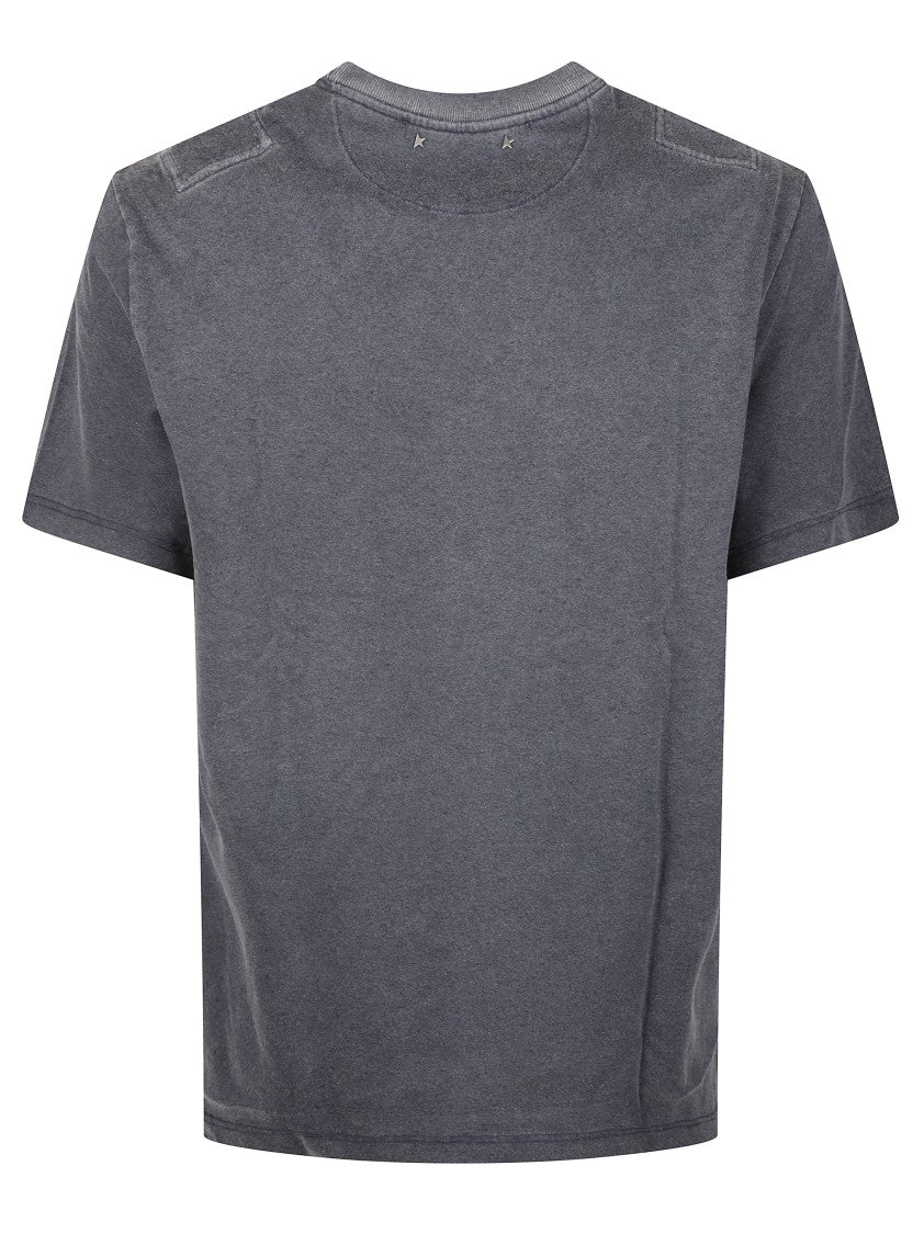 Golden Goose Distressed Blue Crew Neck T-Shirt