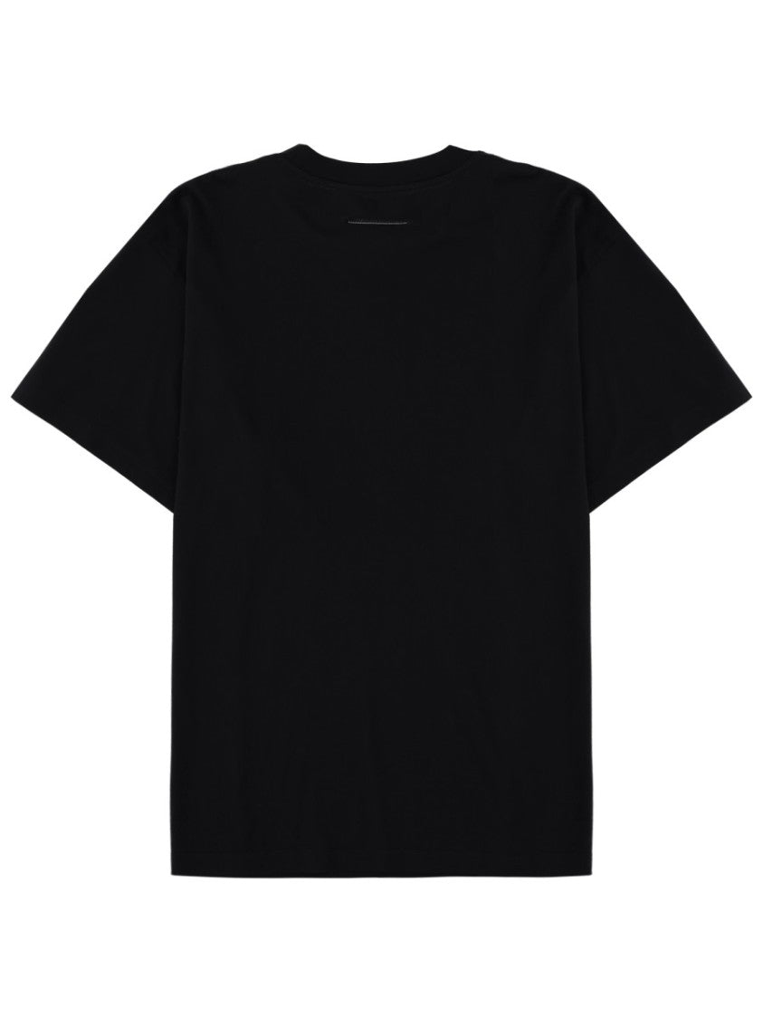Mm6 By Maison Margiela Black Numeric Rectangular Patch T-Shirt