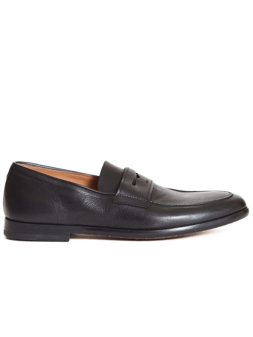 Doucal's Black Leather Moccasins