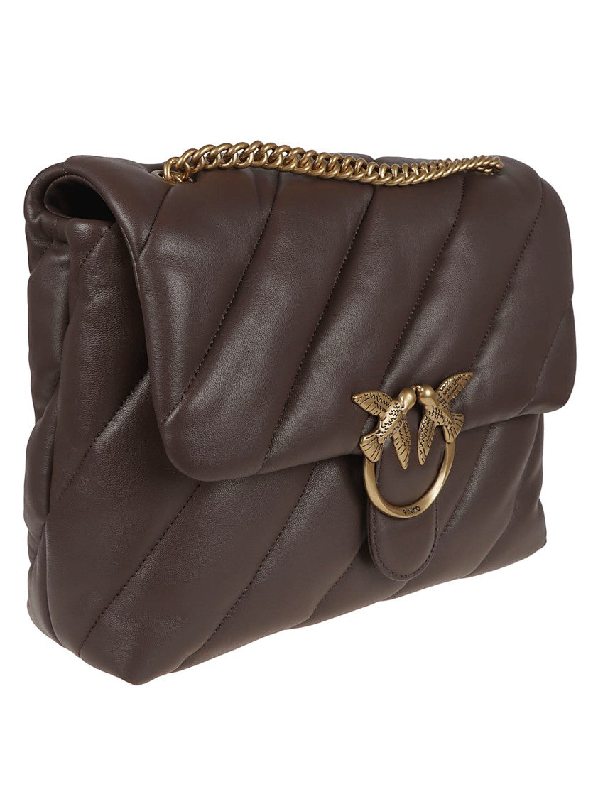 Pinko Quilted Shoulder Bag With Gold-Tone Logo Plaque