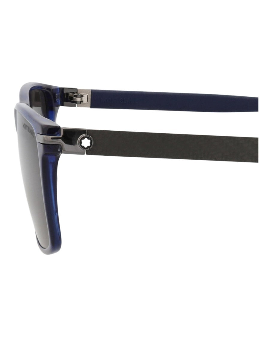 Montblanc Square-Frame Acetate Sunglasses With Rubber Temples And Designer Case