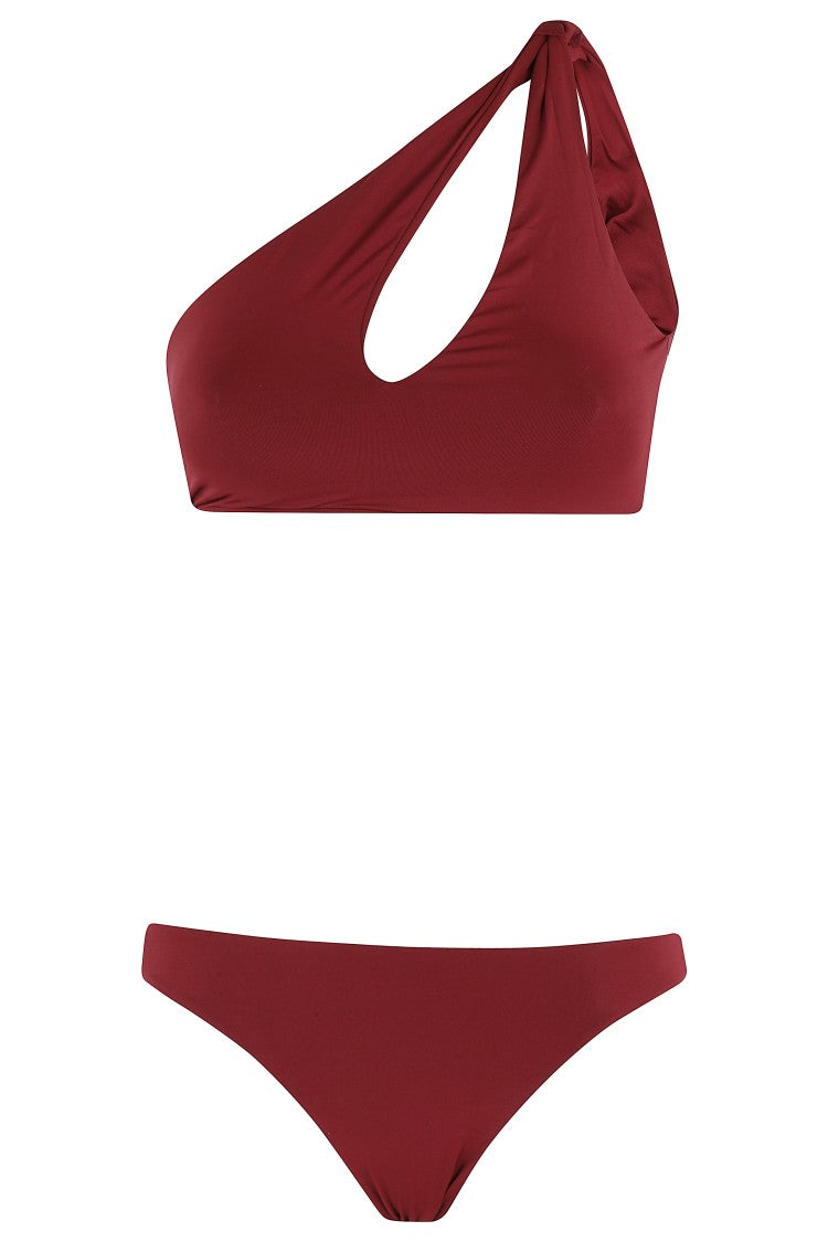 Federica Tosi One-Shoulder Bikini With Knot Detail