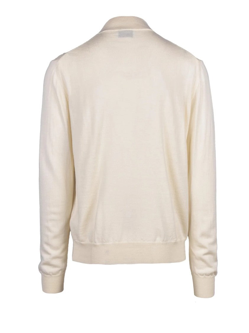 Dressism. Butter-Colored Turtleneck Knit In Extrafine Merino Wool