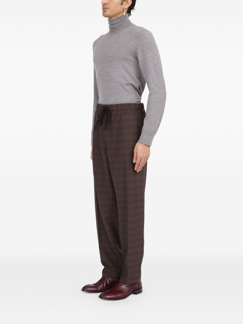 Mm6 By Maison Margiela Relaxed Fit Trousers With Drawstring Waist And Tapered Leg