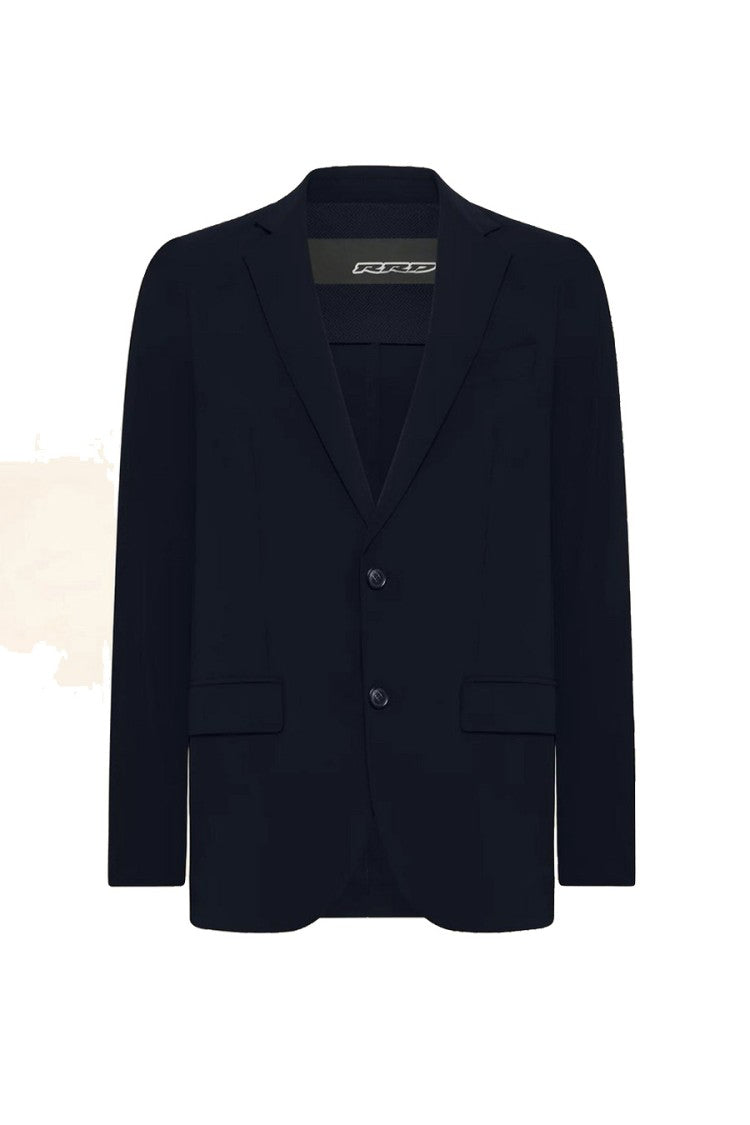 Rrd Blue Wool-Blend Notch-Lapel Blazer