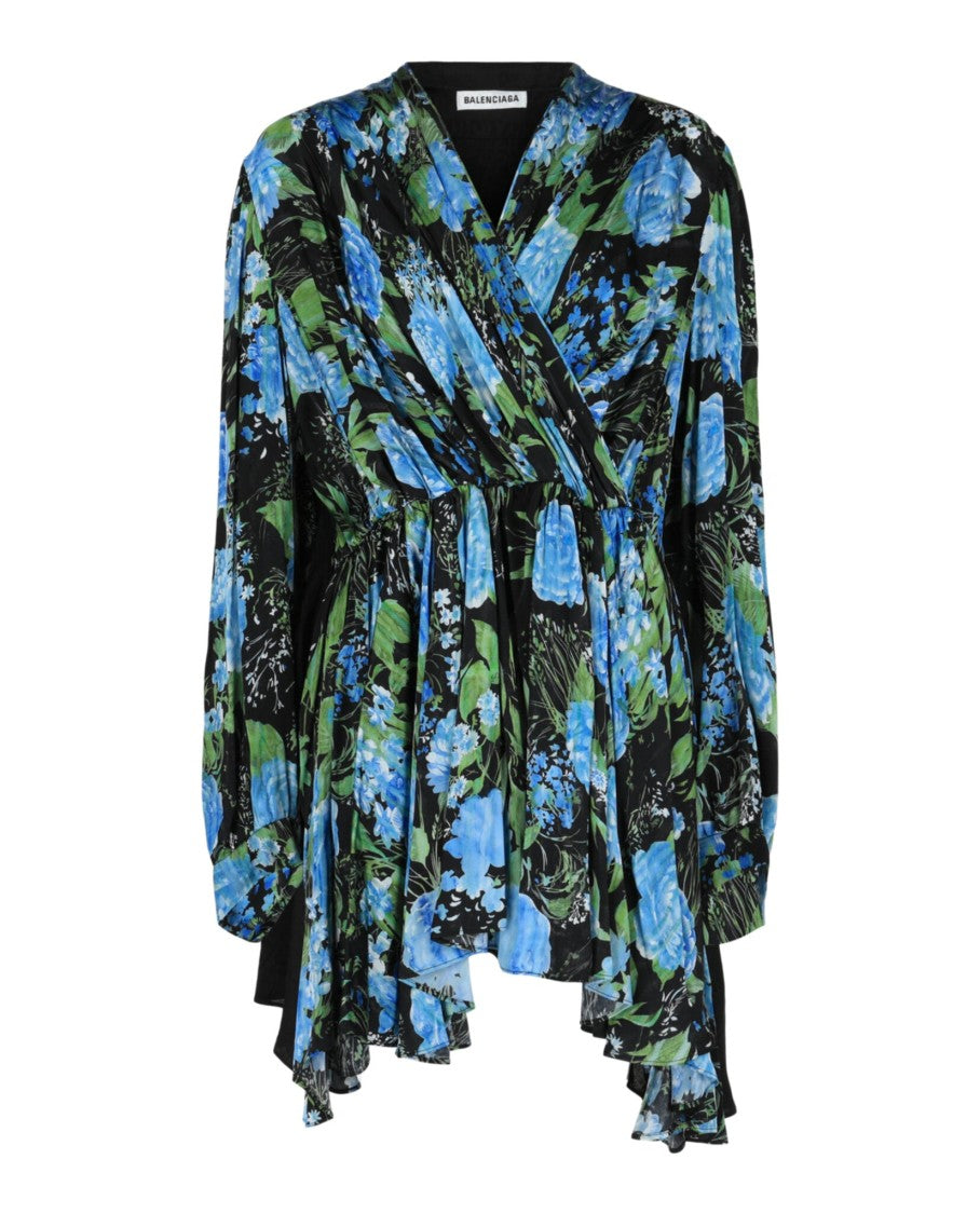 Balenciaga Botanical Babydoll Wrap Dress