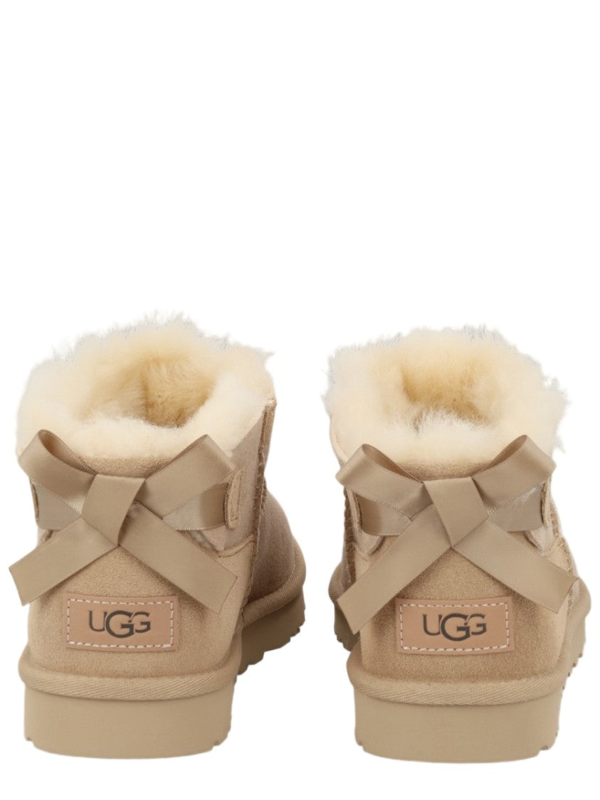 Ugg Beige Suede Decorative Bow Boots