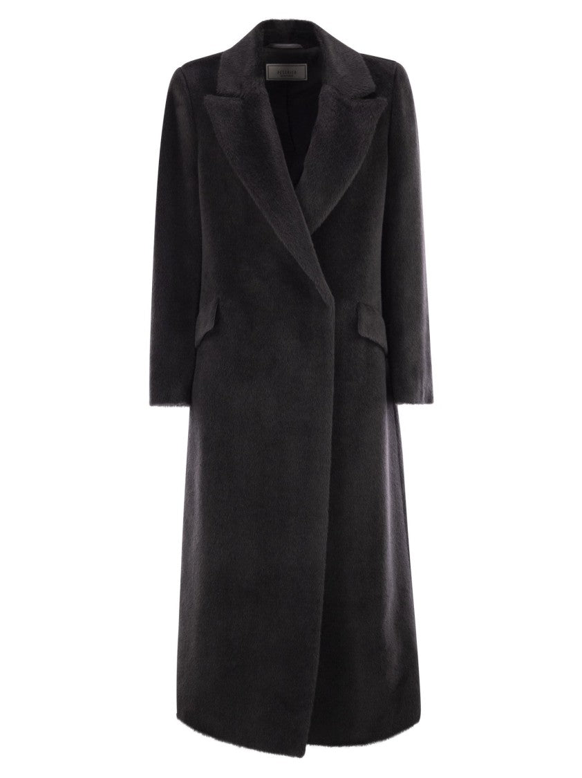 Peserico Long-Haired Coat In Alpaca And Wool