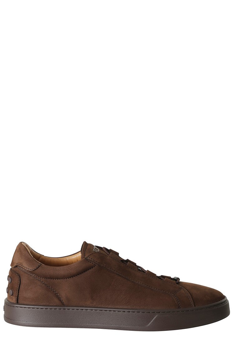 Tod's Brown Suede Low-Top Rubber Sole Sneakers