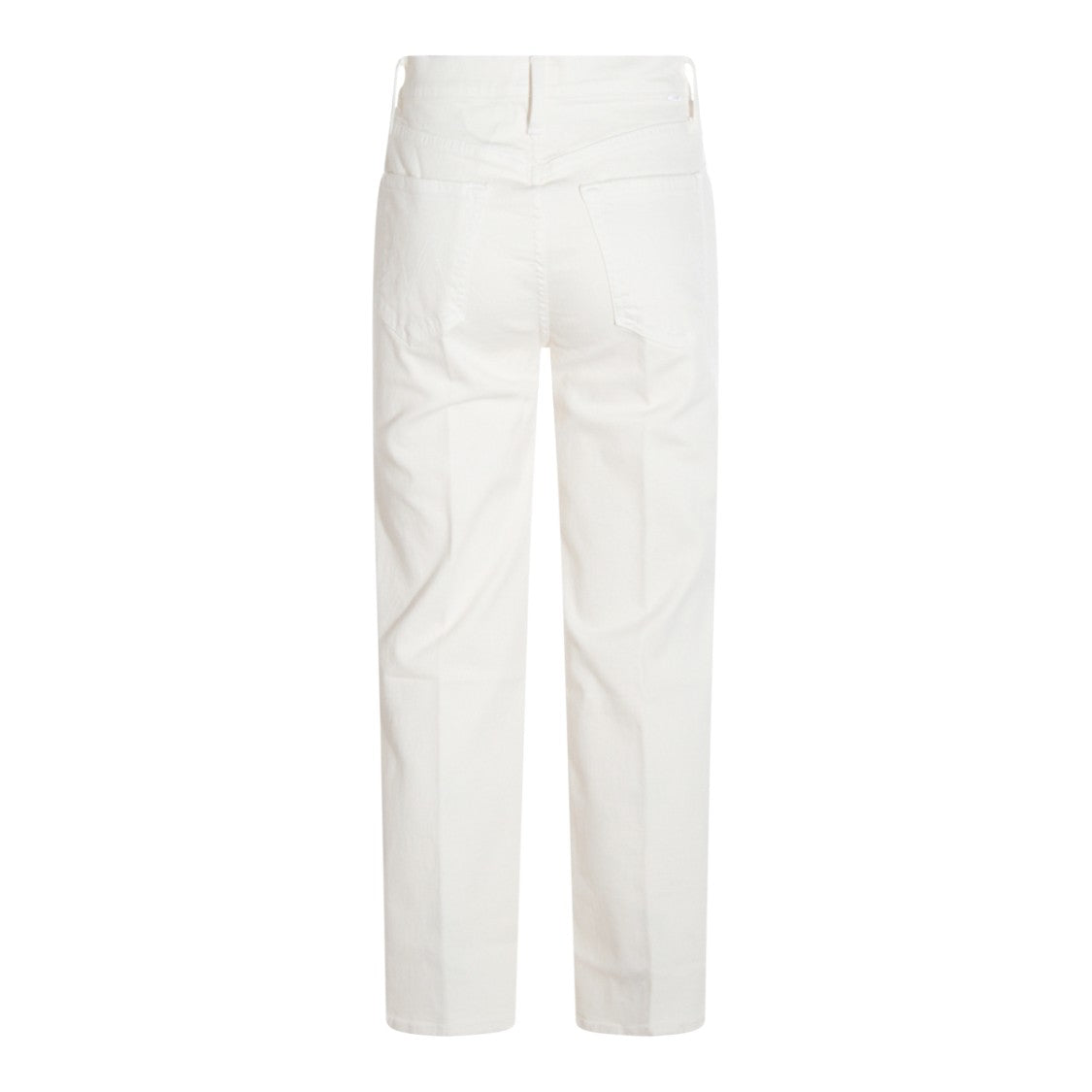 Mother High-Waisted White Cotton Jeans With Functional Pockets