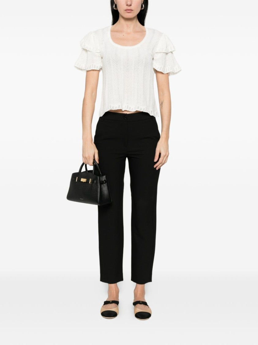 Twin-Set White Ruffle Detail Sweater