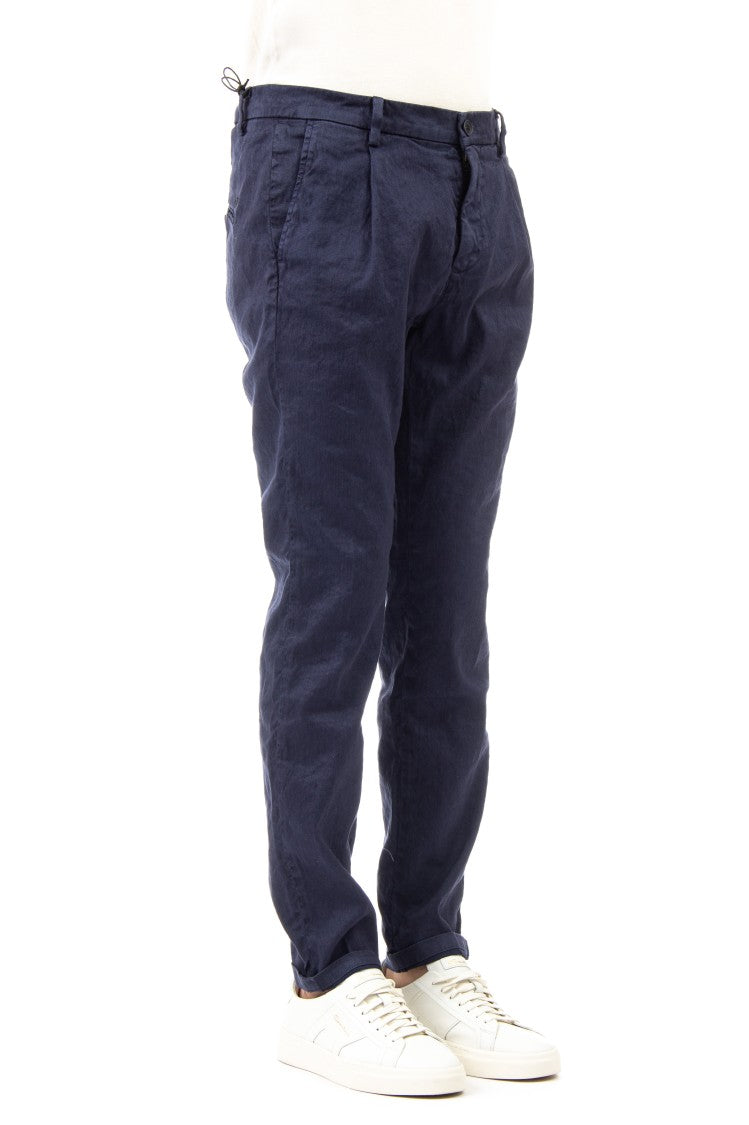 Mason's Amalfi Pleated Linen-Cotton Trousers