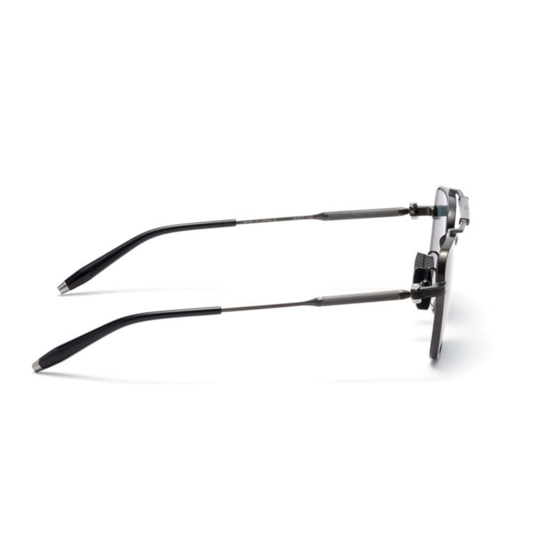 Akoni Europa Metal Frame Sunglasses With Geometric Blue Tints