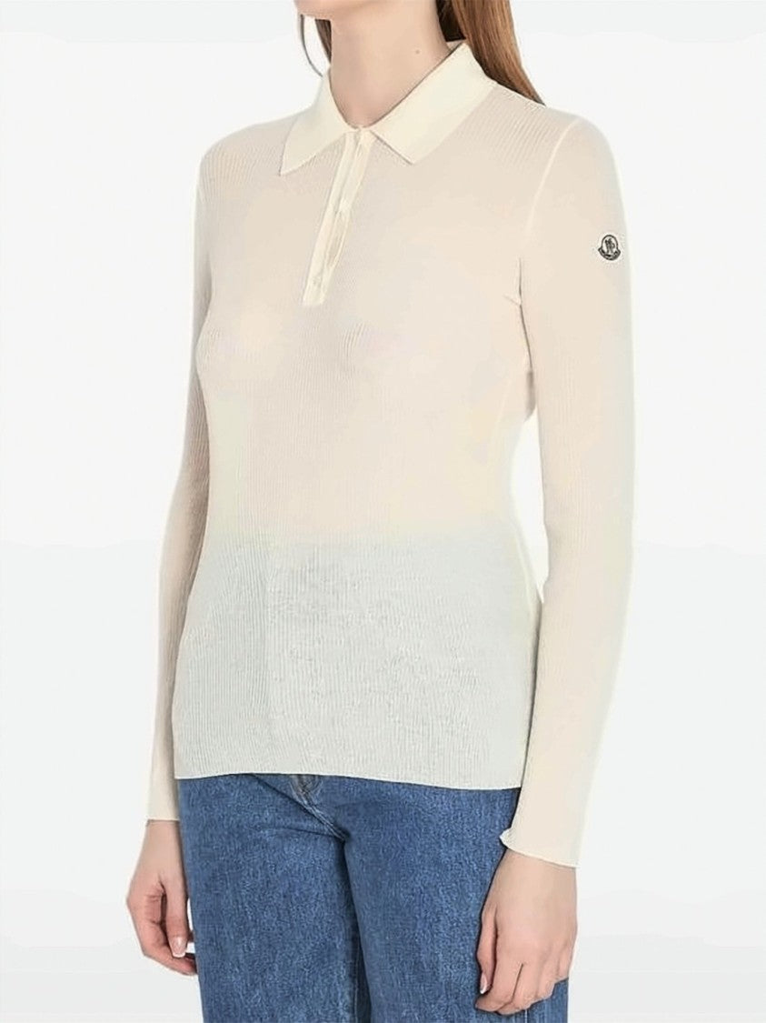 Moncler Fitted Knit Polo Shirt