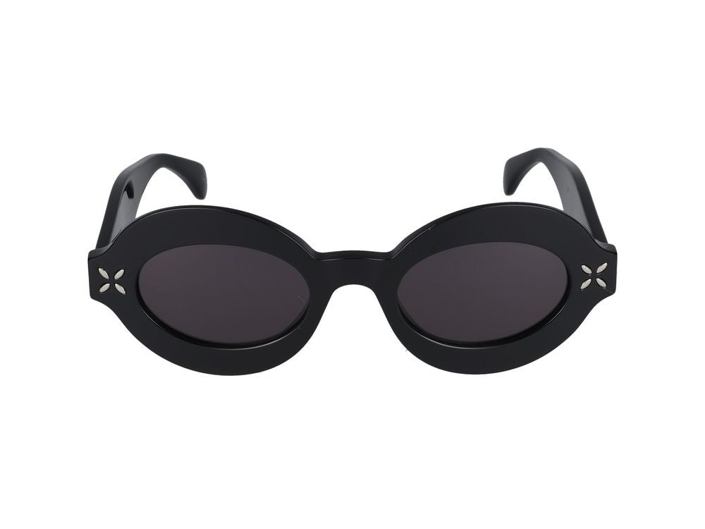 Azzedine Alaïa Black Round Acetate Sunglasses