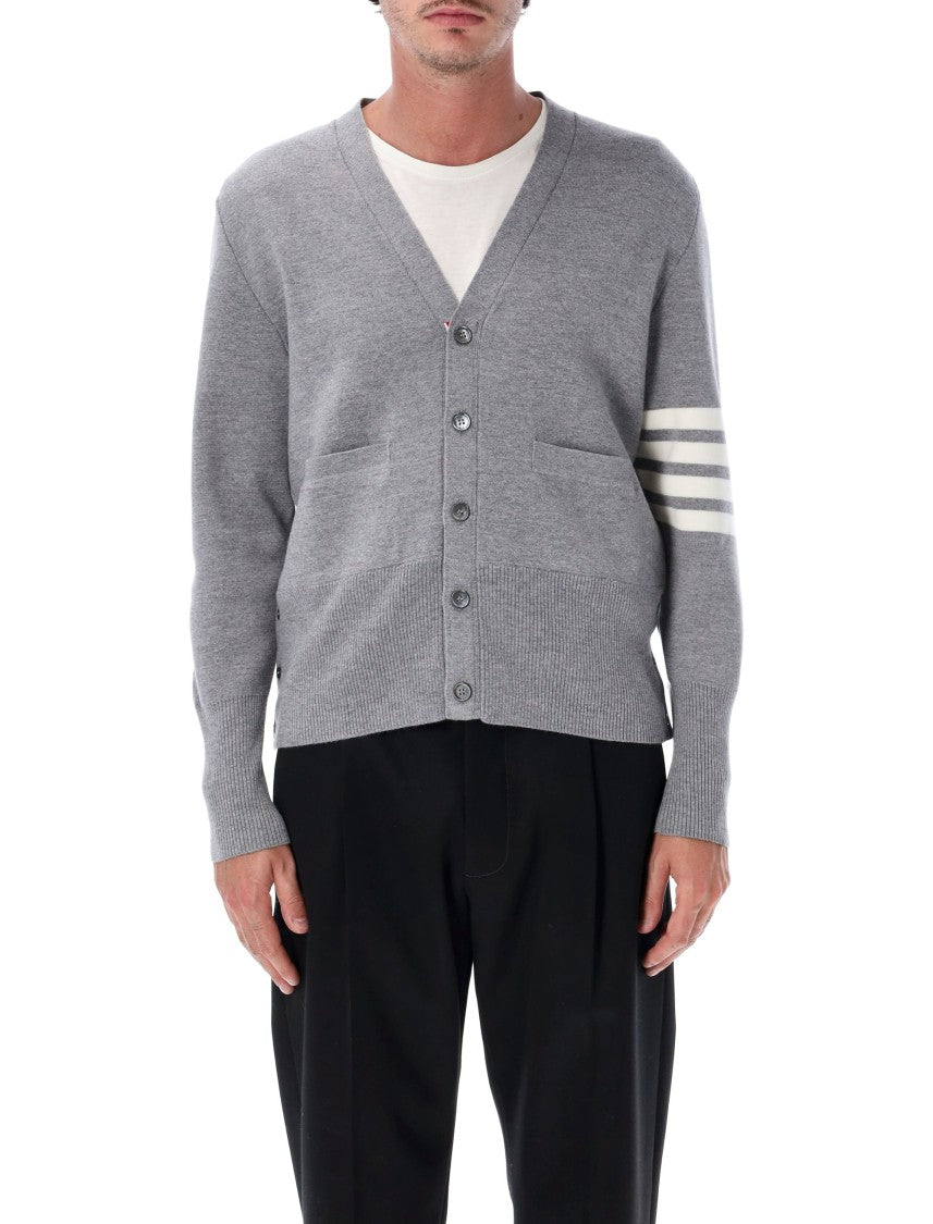 Thom Browne Milano Stitch 4-Bar V-Neck Cardigan