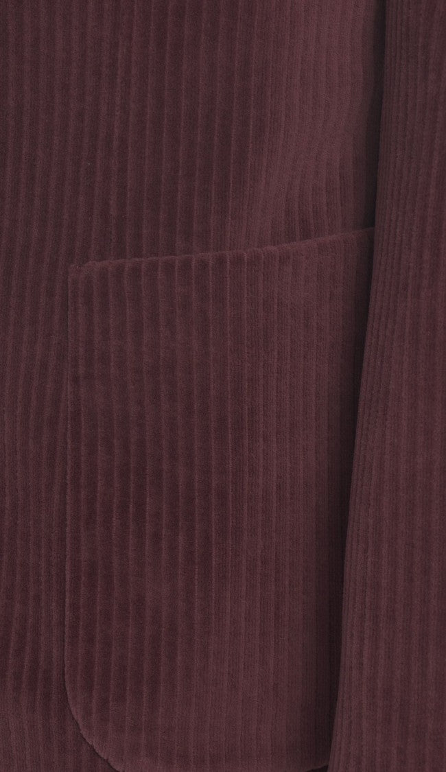 Circolo 1901 Burgundy Ribbed Corduroy Single-Breasted Blazer