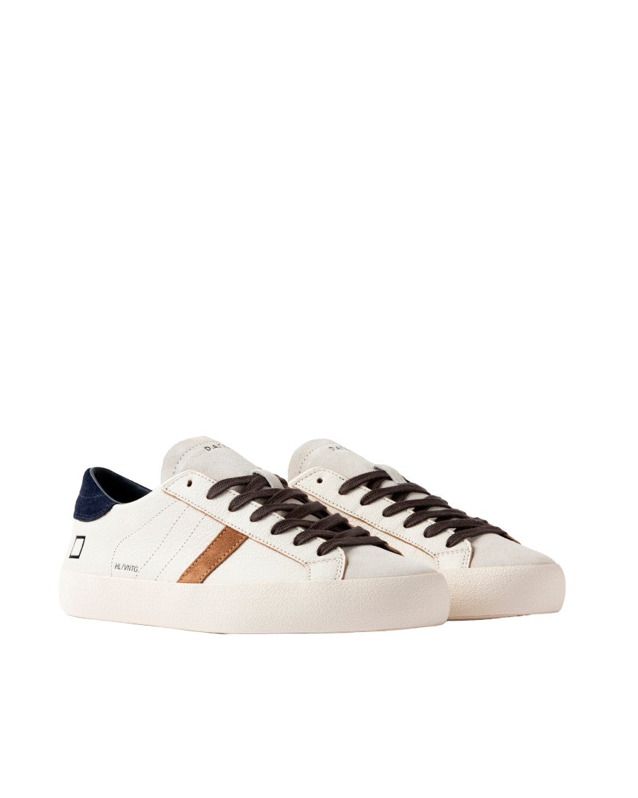 D.A.T.E Low-Top Goat Leather Sneakers With Suede Accents