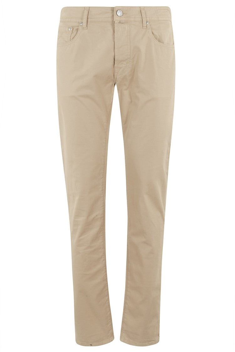 Jacob Cohen Tapered Beige Gabardine Stretch Pants