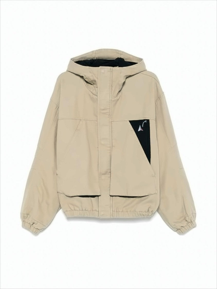 Roa Cropped Hooded Jacket With Triangular Patch Detail