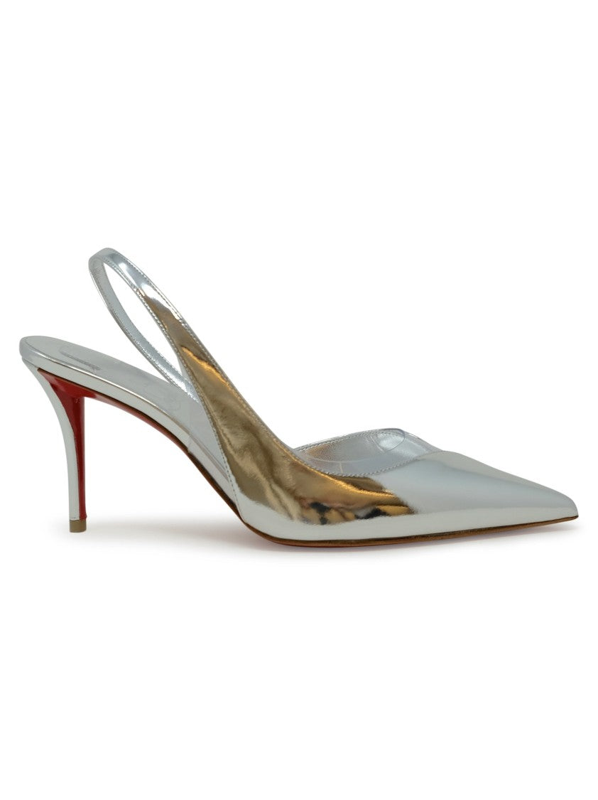 Christian Louboutin 3240221 S211 Silver Patent Leather Posticha 80 Pumps