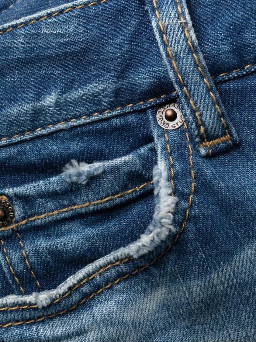 Dsquared2 Faded Blue Low-Rise Slim-Fit Jeans