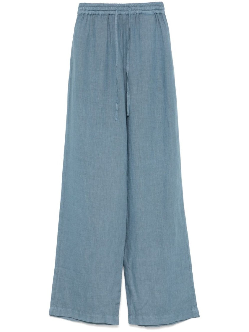 Fay Relaxed Fit Cerulean Blue Jeans With Drawstring Waist