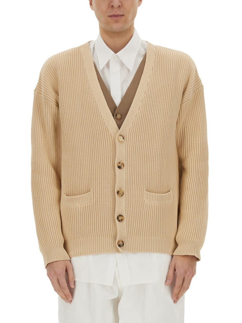 Moschino Relaxed Fit Organic Cotton Blend Cardigan