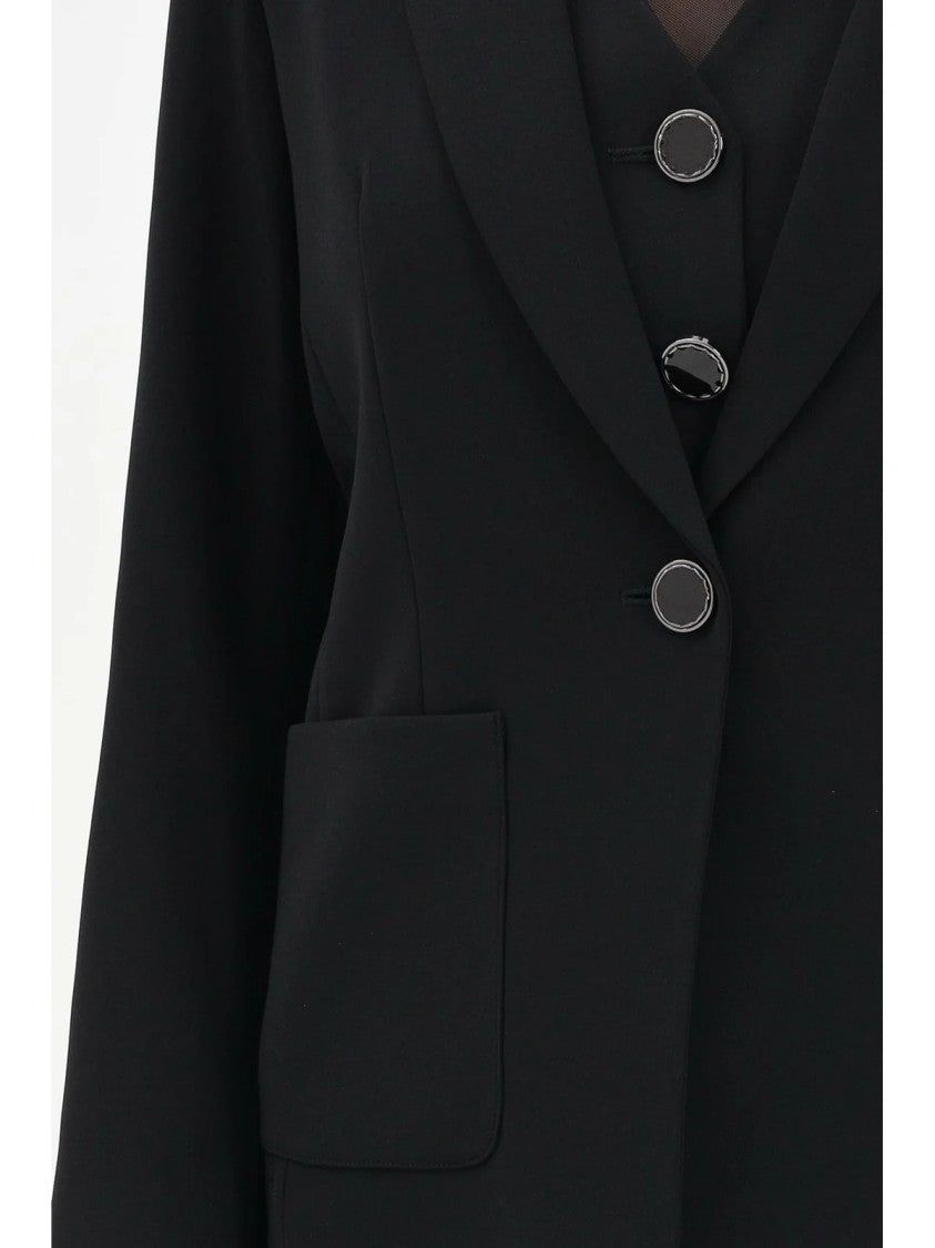 Armani Exchange Black Polyester Tailored Blazer