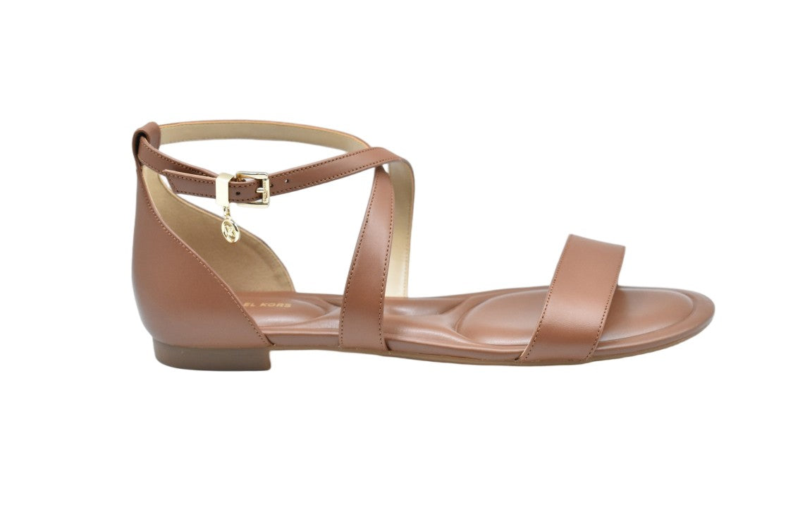 Michael Kors Blue Alexa Soft Leather Crossed Sandals