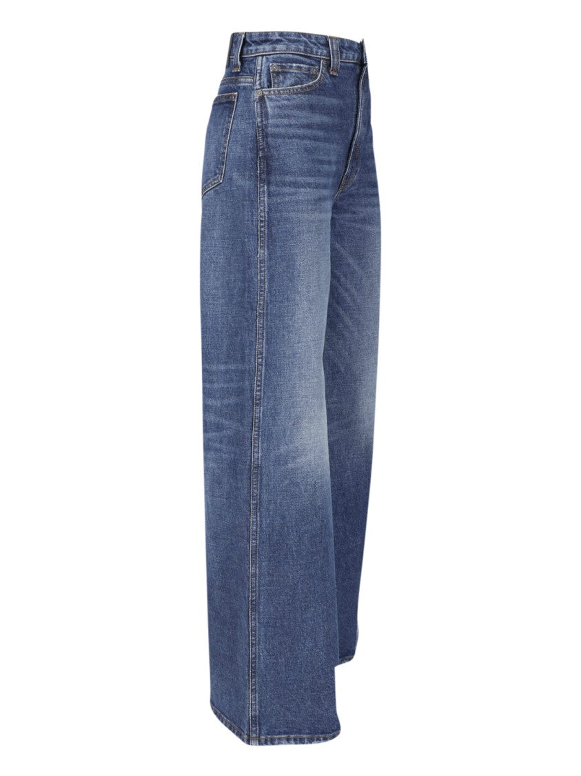 Khaite Wide-Leg Denim Jeans With Mid-Rise Waist And Vintage Wash