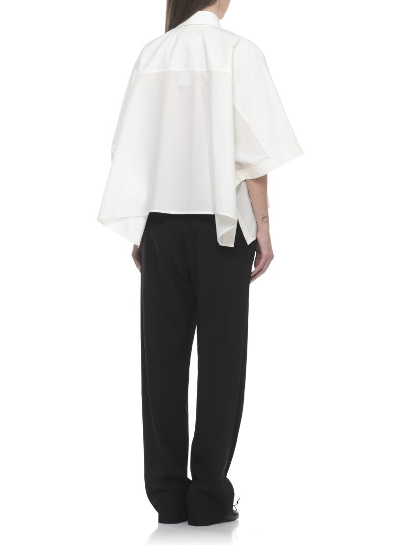 Mm6 By Maison Margiela White Cotton Wide-Sleeve Shirt