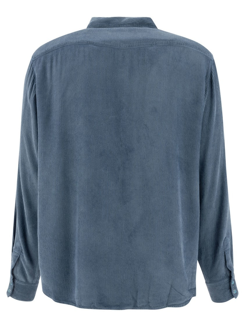 Stockholm Surfboard Club Classic Fit Blue Corduroy Shirt