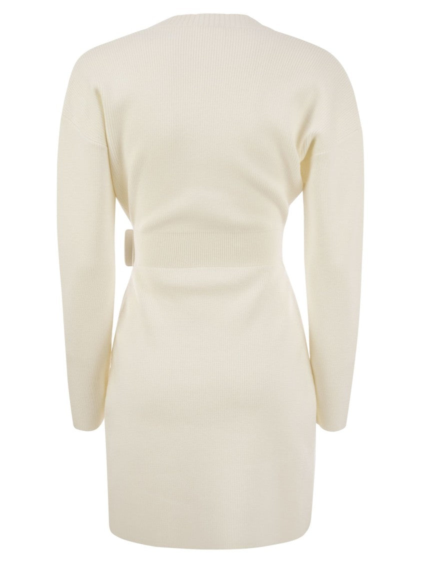 Elisabetta Franchi Viscose Manteau Dress With Maxi Buckle