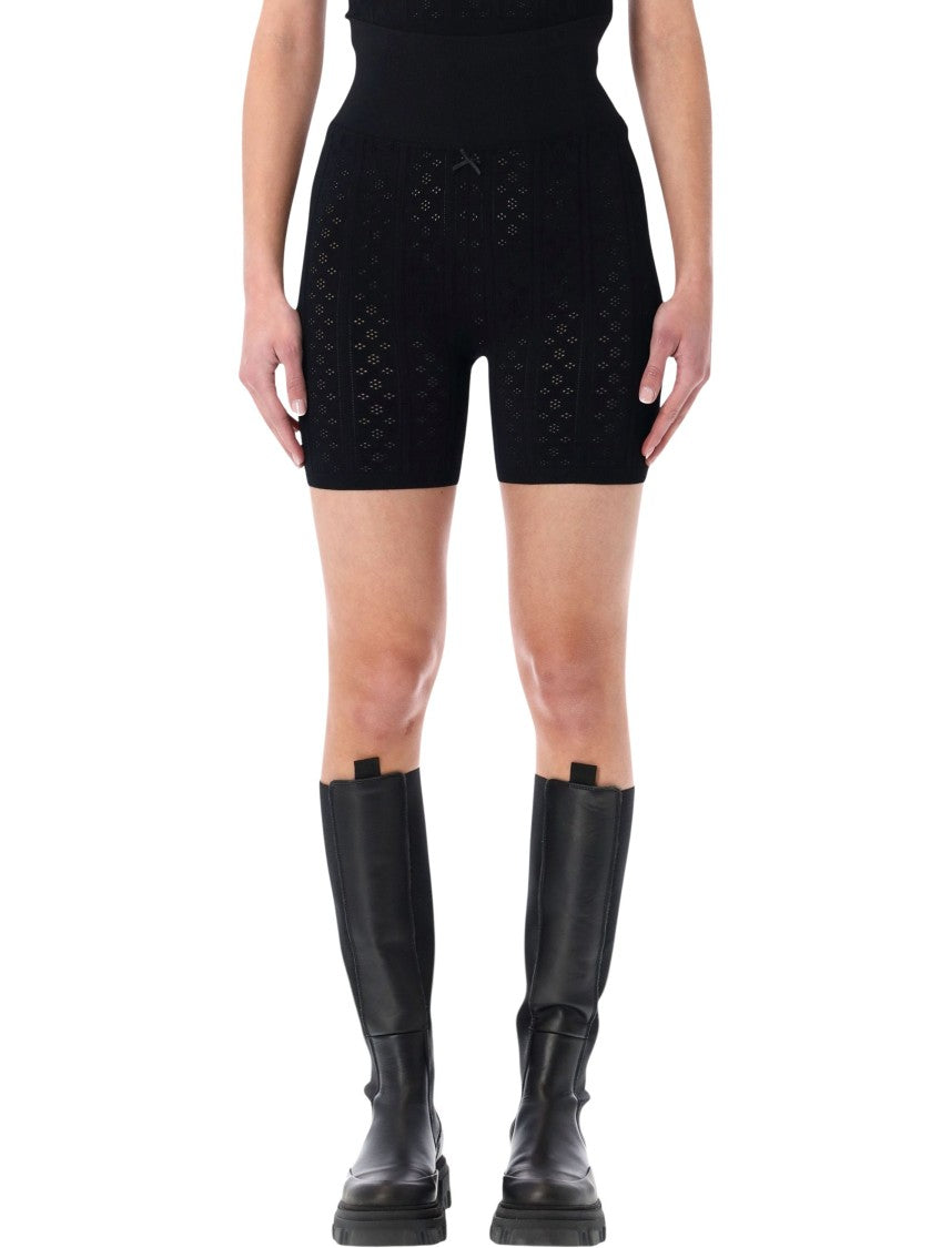 J. W. Anderson Pointelle Knit Shorts With Bow-Embellished Waistband