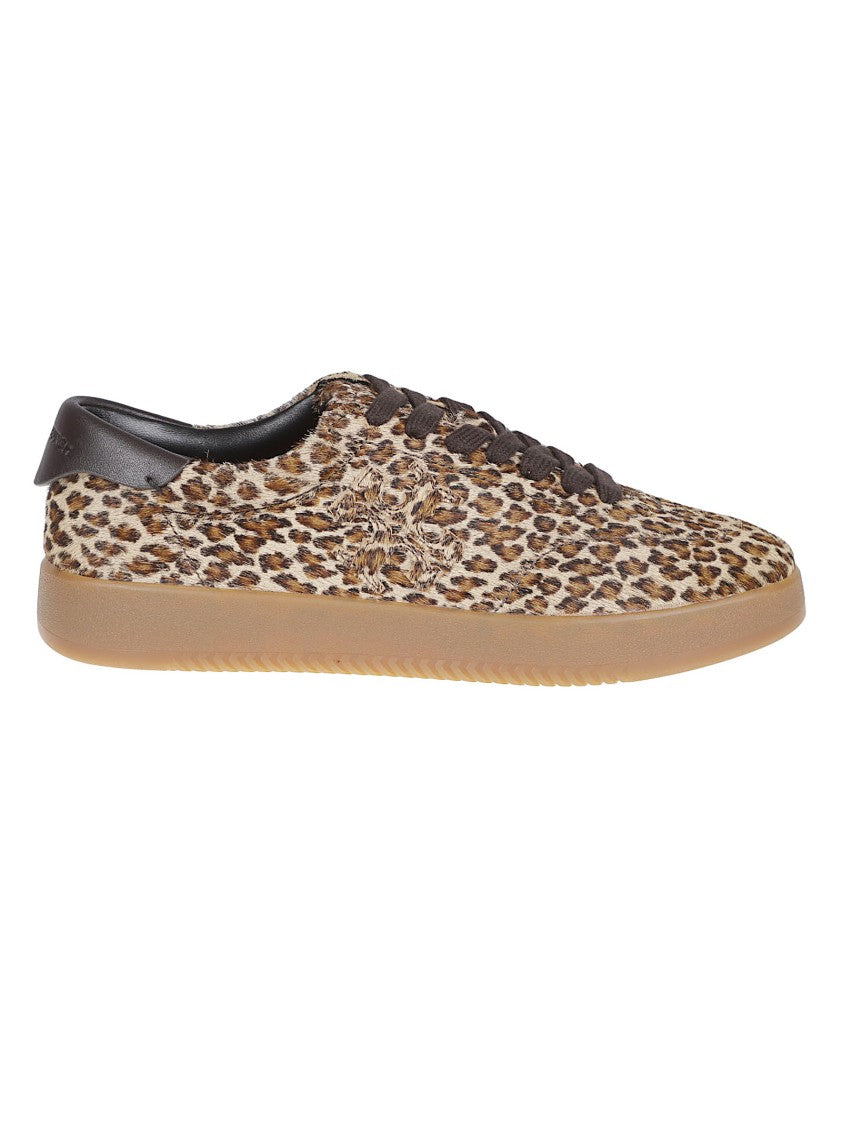 Tory Burch Natural Bristle Leopard Print Sneakers